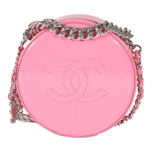 Pink Glazed Calfskin Round As Earth Bag For Sale