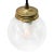 Mid-Century Modern Vintage Industrial Brass & Clear Glass Pendant Light For Sale - Image 3 of 5