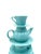 Blue Tea Cups stack Vase Italy 1980s 31 cm H - 20 cm diam. Conditions: defects & repairs.