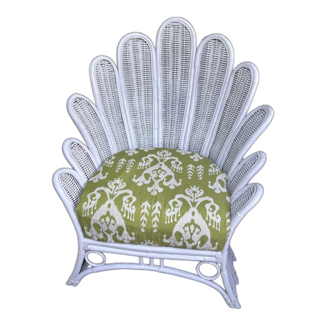Vintage Palm Frond, Fan-Back, Peacock Chair For Sale
