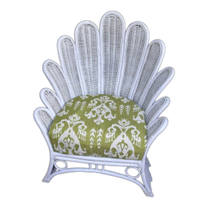Vintage Palm Frond, Fan-Back, Peacock Chair