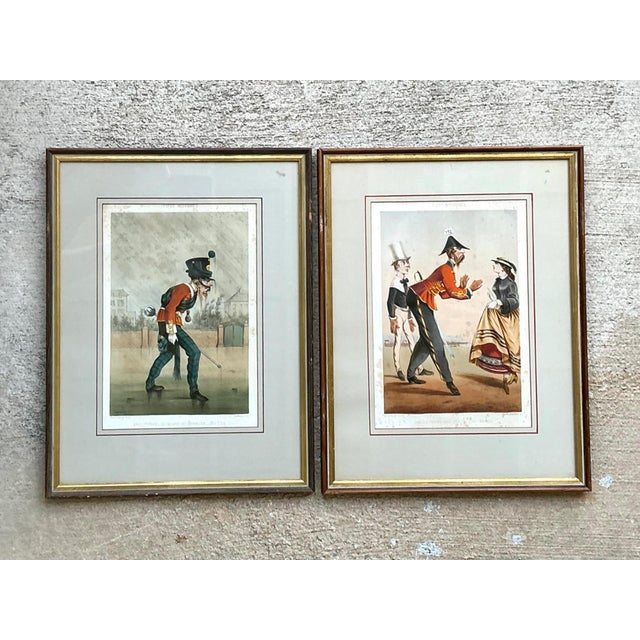 Antique Framed Military Caricature Prints - Pair For Sale - Image 10 of 14
