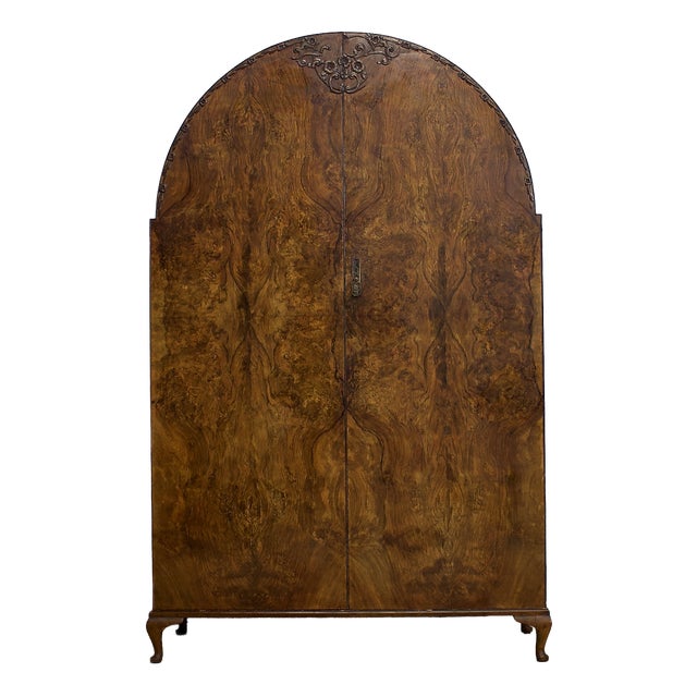 Art Deco Burr Walnut Wardrobe, 1930s For Sale