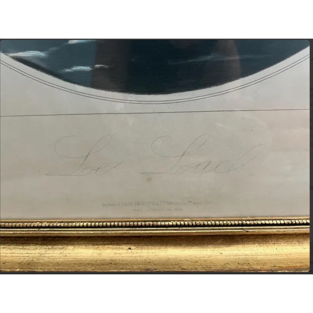 Printmaking Materials Le Lac Mezzotint Engraving After Constant Joseph Brochart by Pierre Cottin 1869 Goupil For Sale - Image 7 of 14
