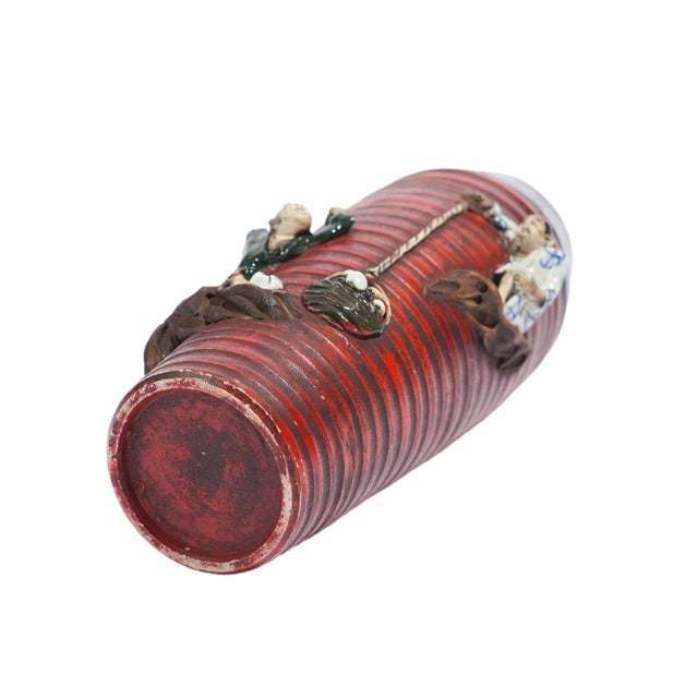 Japanese Sumida Gawa Ceramic Vase, C. 1900 For Sale - Image 9 of 9