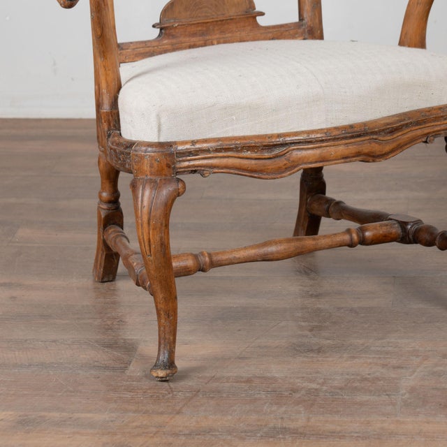 Wood Pair, 18th Century Swedish Baroque Armchairs For Sale - Image 7 of 16