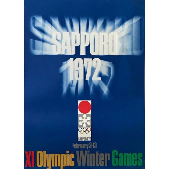Original Vintage 1972 Sapporo Olympic Poster, Logo For Sale