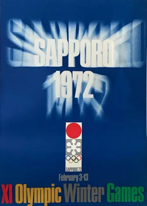 Original Vintage 1972 Sapporo Olympic Poster, Logo