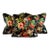 Designer Richloom Black Blue Red Green Pink Bluebird Botanical Floral Pillow Covers- 3 Pc Set For Sale