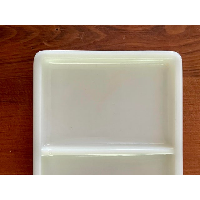 Art Deco Vintage Milk Glass Sectioned Tray For Sale - Image 3 of 8