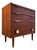Danish Teak Chest of Drawers with Wooden and Brass Handles For Sale
