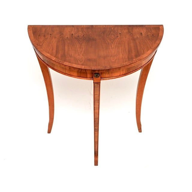 Antique Regency Style Console Table in Yew Wood, 1950 For Sale - Image 4 of 7