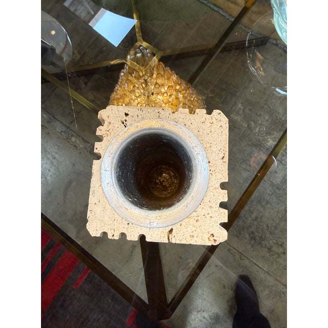 A tall sculptural vase produced by Fratelli Mannelli in Signa (Florence), Italy, during the 1970s. Carved from solid...