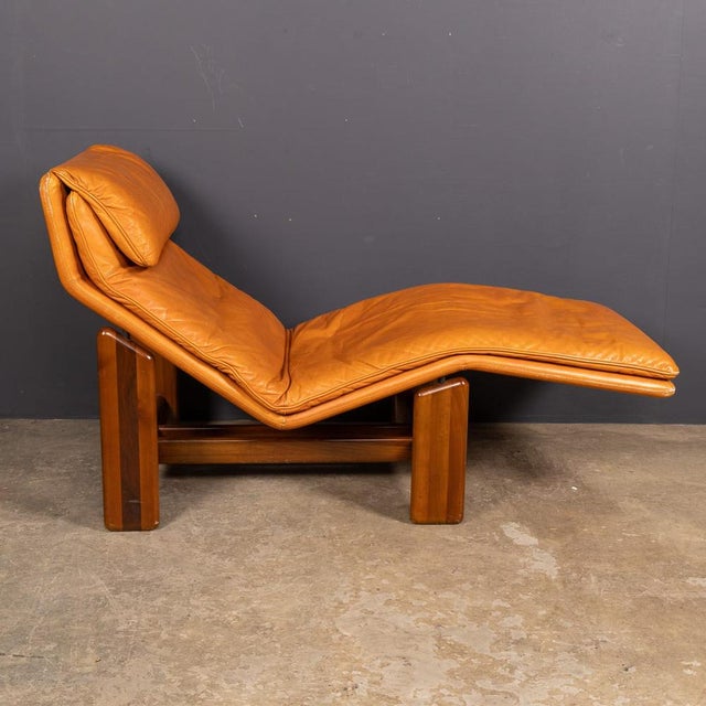 Tan Italian Leather Periplo Chaise Longue by Tarcisio Colzani for Mobil Girgi, 1970s For Sale - Image 8 of 18