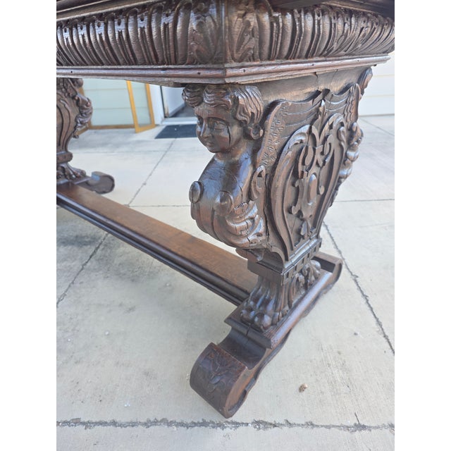 Wood Italian Draw Leaf Refrectory Table For Sale - Image 7 of 15