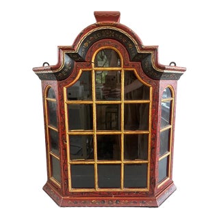 Late 19th Century Swiss Provincial Painted Wall Cabinet For Sale