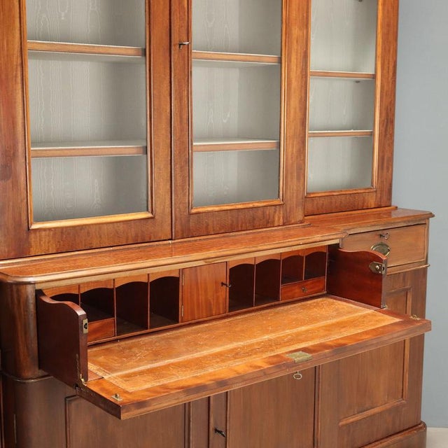 Mahogany Three-Section Bookcase with Top For Sale - Image 3 of 15