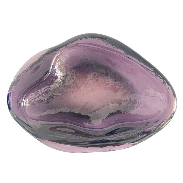 Vintage 1950s Blenko Glass Free Form Amoeba Dish Designed by Winslow Anderson For Sale - Image 12 of 12