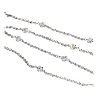 18k White Gold Penny Preville "Diamonds by the Yard" Necklace - 16.5in For Sale