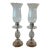 Mid 20th Century Art Deco Pressed Glass Vanity Bedside Table Lamps - Set of 2 For Sale