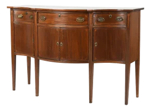 Late 19th Century Federal Revival Inlaid Mahogany Sideboard With Serpentine Front
