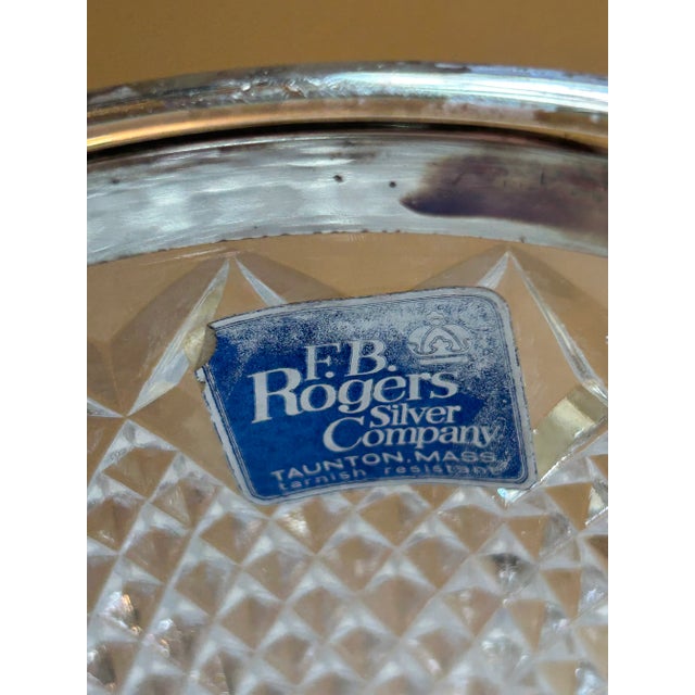 Late 20th Century F B Rogers Crystal Ice Bucket With Silver Rim For Sale - Image 5 of 5