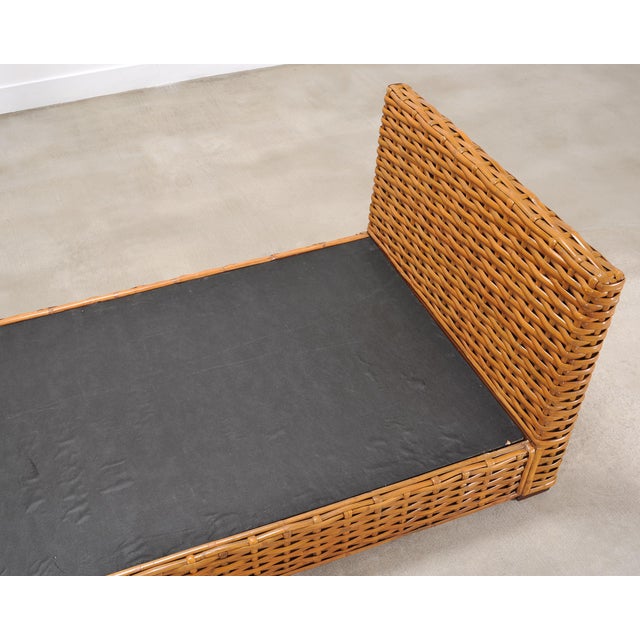 Ralph Lauren Style Organic Modern Woven Wicker Rattan Bed For Sale - Image 12 of 18