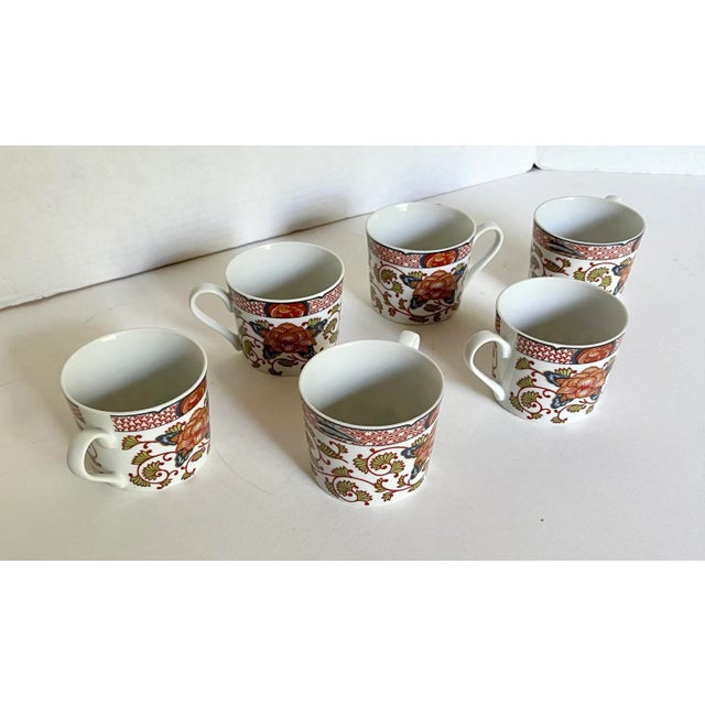 Mid 20th Century Mid 20th Century Georges Briard Peony Coffee/Tea Cups 1825 Japanese Reproduction- Set of 6 For Sale - Image 5 of 5