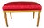 19th Century French Louis XVI Style Gilded Bench With Ruby Red Upholstered Seat, Circa 1890 For Sale