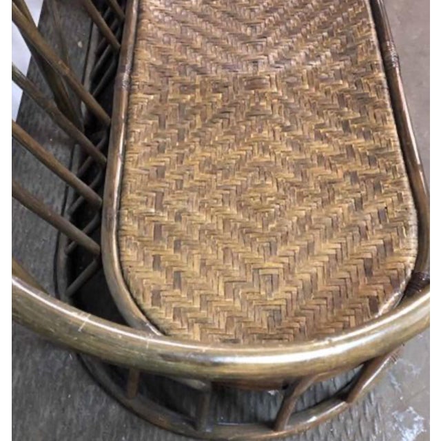 Boho Chic Mid 20th Century McGuire Style Rattan Bamboo Style Sofa Rattan For Sale - Image 3 of 8