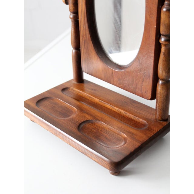 Antique Wooden Vanity Mirror For Sale - Image 9 of 11