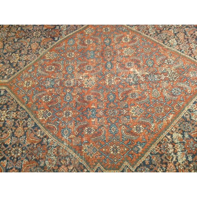 19th Century Persian Farahan Gallery Rug, Hand-Knotted Wool, Herati Geometric Pattern, Navy & ivory, 7x19 For Sale - Image 17 of 18