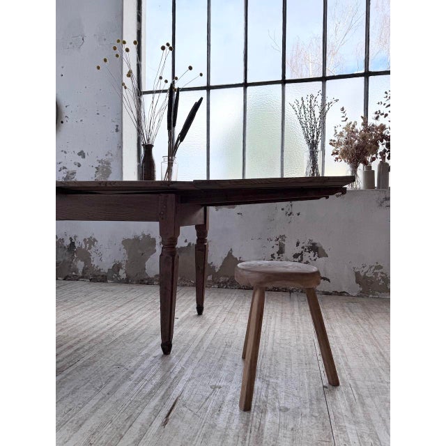 Vintage Farmhouse Table in Oak with Integrated Extensions, 1950s For Sale - Image 15 of 18