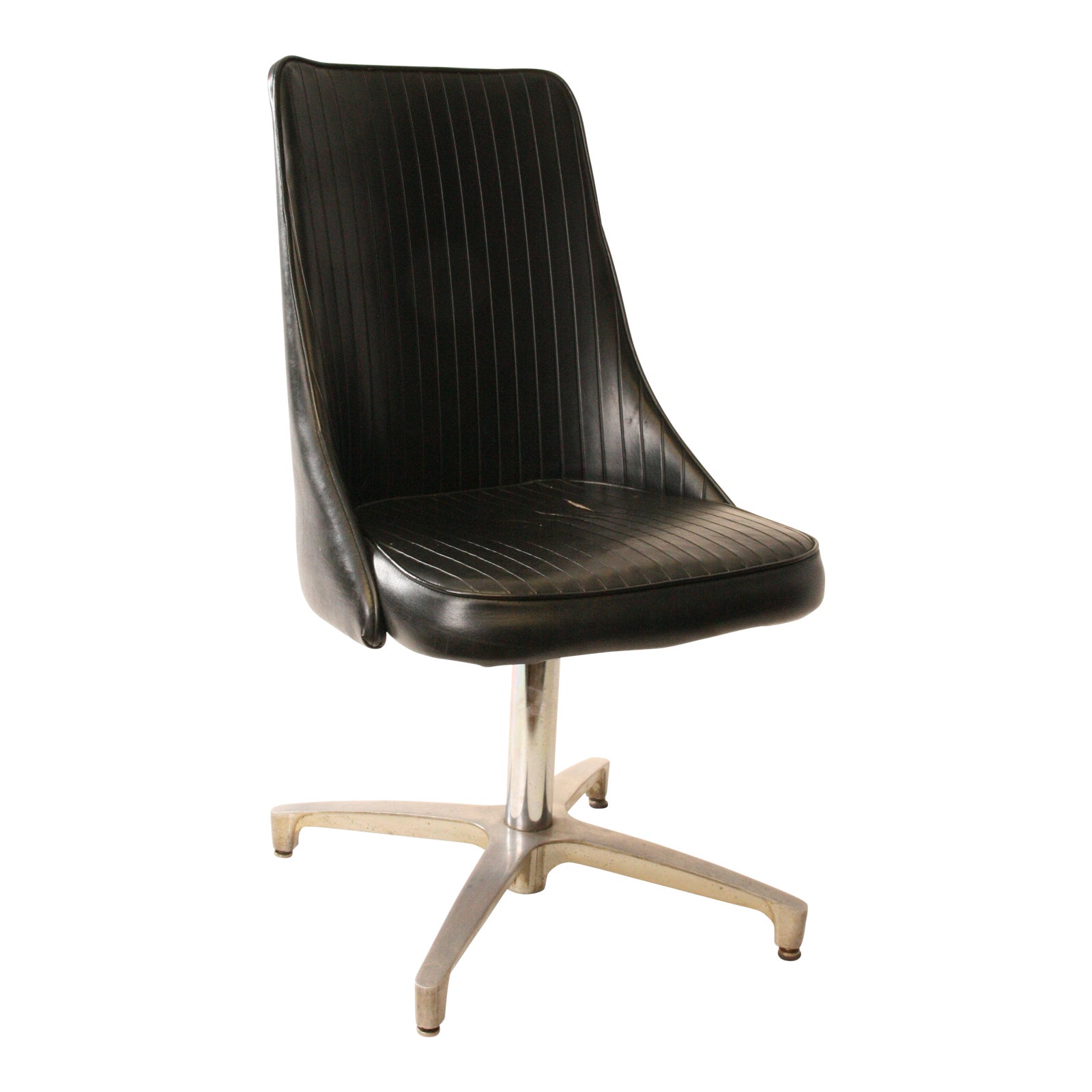 Chromcraft Mid-Century Black Swivel Dining Chair | Chairish