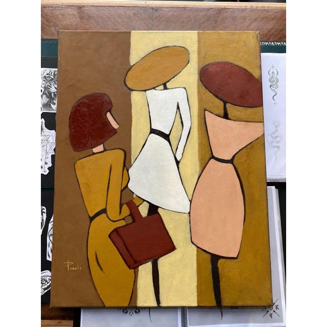 Gilbert Pauli, Hats, Oil on Canvas, 1994 For Sale - Image 4 of 9