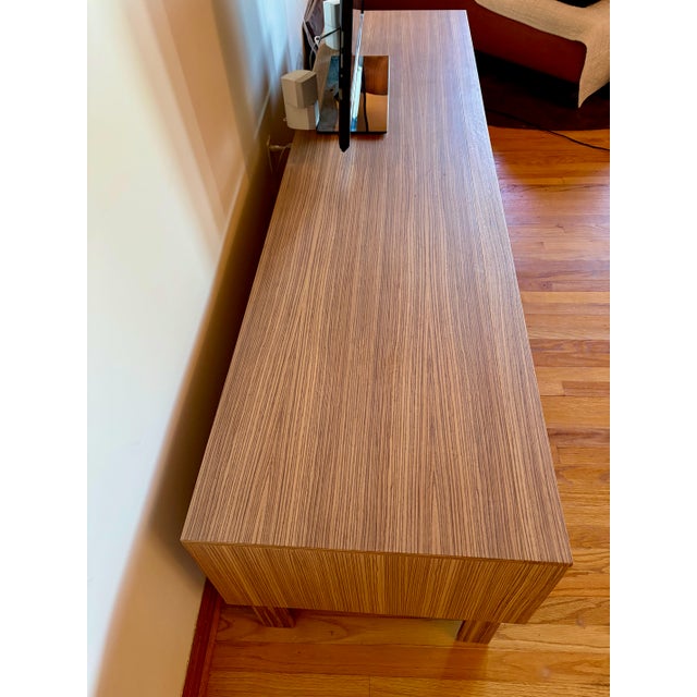 Gorgeous Cecchini Collection Zebra Wood Credenza. Low and sleek, perfect for your flat screen tv, sculpture, platters or...