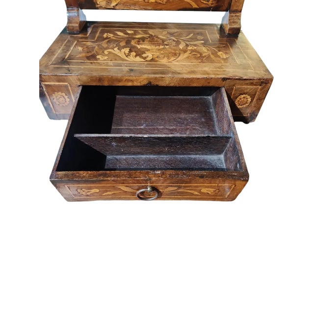 H. Mawer & Stephenson Toilet Mirror Walnut Marquetry For Sale - Image 4 of 9