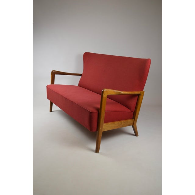 Wood Danish Sofa and Lounge Chair by Søren Hansen for Fritz Hansen, 1940s, Set of 2 For Sale - Image 7 of 18