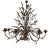 Florentine Art Brown and Gold Handmade Brushed Metal 8 Light Wrought Iron Chandelier from Simoeng, Italy For Sale