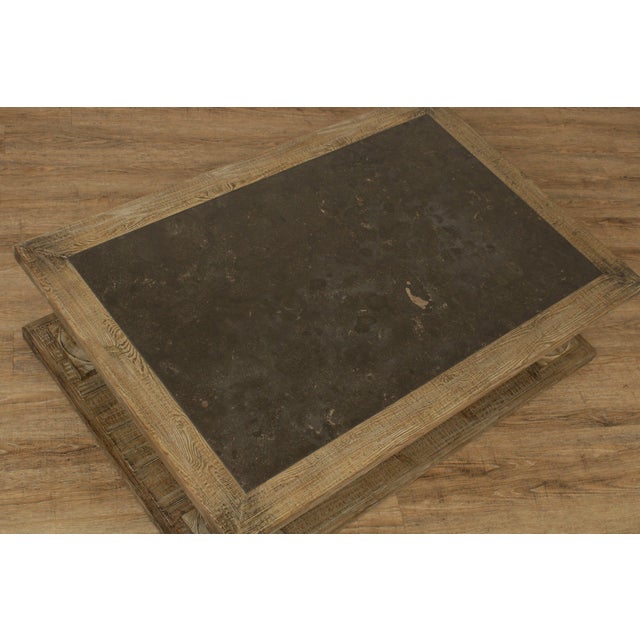 Arhaus Rustic Pine & Bluestone Top Hudson Coffee Table Chairish