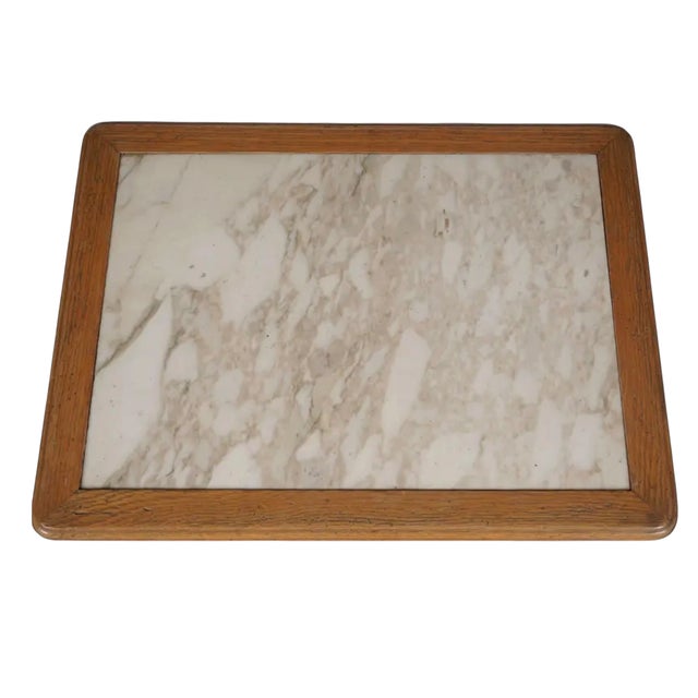 19th Century Antique French Provincial Marble Top Side Table For Sale - Image 5 of 6
