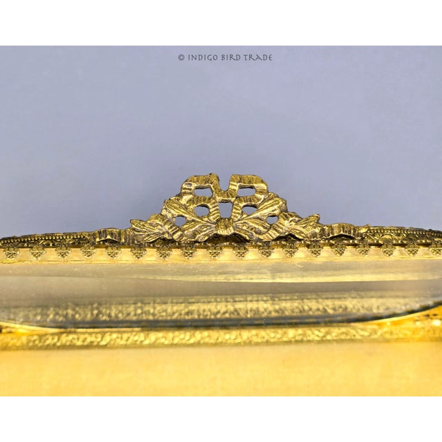 19th Century Large Antique French Ormolu Beveled Glass Jewelry Casket or Dresser Box For Sale - Image 5 of 12