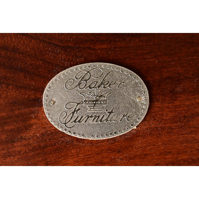 Baker Furniture Federal Banded Mahogany Drop Leaf Dining or Breakfast Table, Newly Refinished For Sale - Image 12 of 13