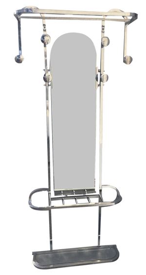 French Art Deco Chrome-Plated Coat Rack, 1930s