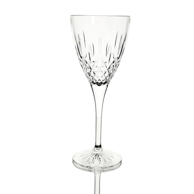 Glass Set of Three Royal Doulton Earlswood Lead Crystal Goblets 8.125" For Sale - Image 7 of 11