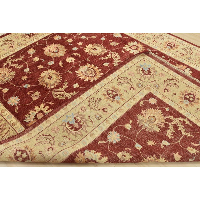 Ziegler Rug 8'11'' X 11'9'' Red Wool Traditional Hand-Knotted Oriental Carpet For Sale - Image 14 of 15