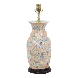 Vintage Chinese Blossoms Vase Lamp