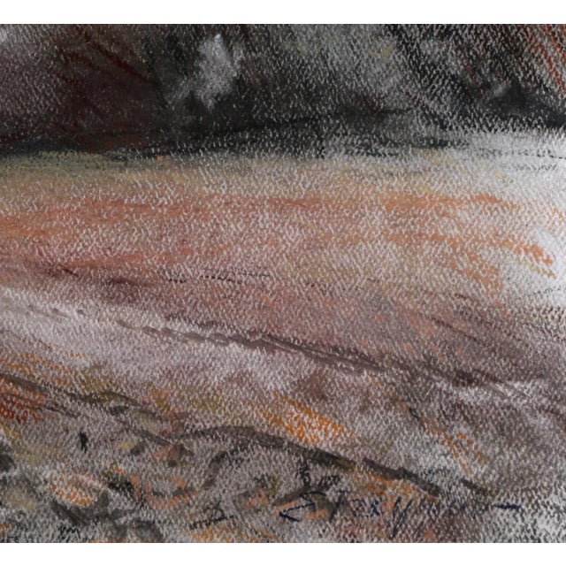 Park Bench Erik Freyman Size: 16.5 in. x 12 in. Pastels on paper, signed in pen This artwork depicts a park bench on a...