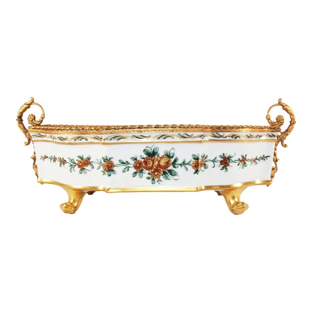 Vintage Hand Painted French Limoges Dish With Gold Dore Accent For Sale