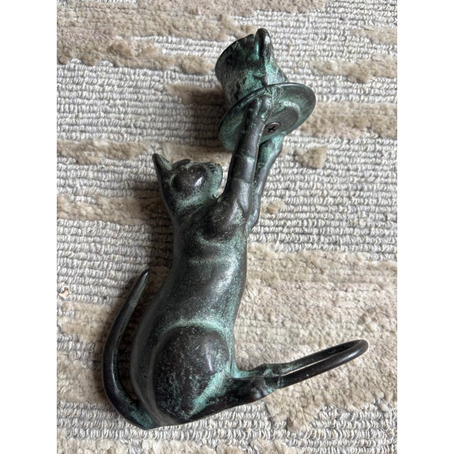 Bronze Bronze Cat Candlestick, Circa 1940's For Sale - Image 8 of 10